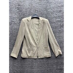 Cividini Collection Wool-Silk Single Breasted Blazer Jacket Beige Womens Size 40